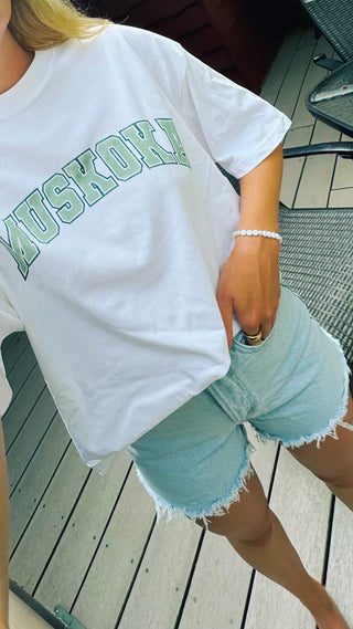 Muskoka Boxy Boyfriend Vintage Varsity Tee