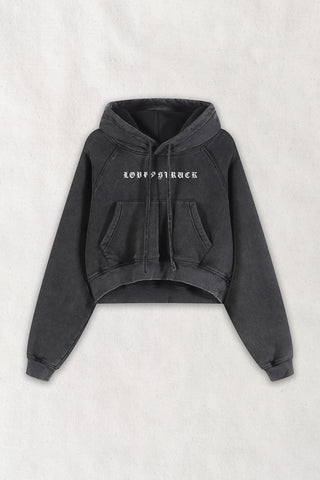 Love Struck Vintage Wash Cropped Hoodie