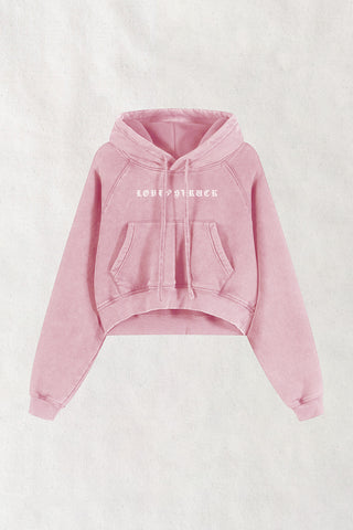 Love Struck Vintage Wash Cropped Hoodie