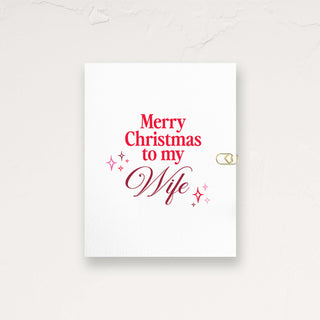 Merry Christmas to my Wife Script Greeting Card