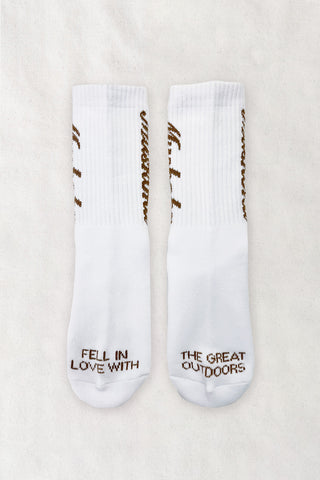 Muskoka Evergreen Love Script Cotton Crew Socks