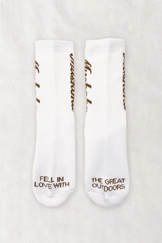 Muskoka Evergreen Love Script Cotton Crew Socks