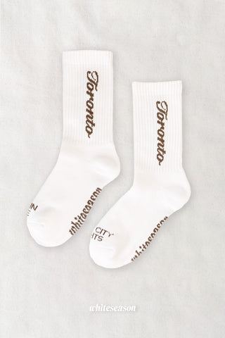 Toronto Script Cotton Crew Socks