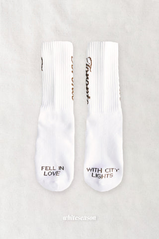 Toronto Script Cotton Crew Socks