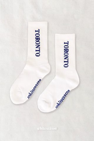 Toronto Serif Cotton Crew Socks