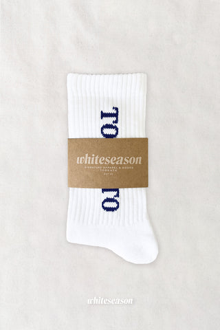 Toronto Serif Cotton Crew Socks